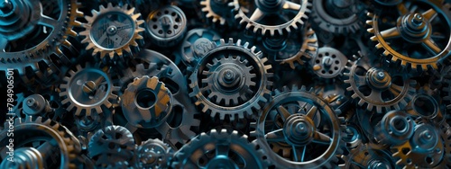 Wallpaper Mural A background filled with gears and cogs working together, emphasizing teamwork and collaboration in business. Torontodigital.ca