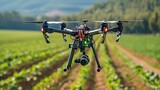 Pest Detection Drones Surveying Fields for Crop Health and Threats