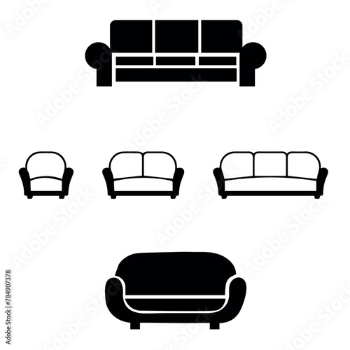 set of furniture icons 5 vector design 
