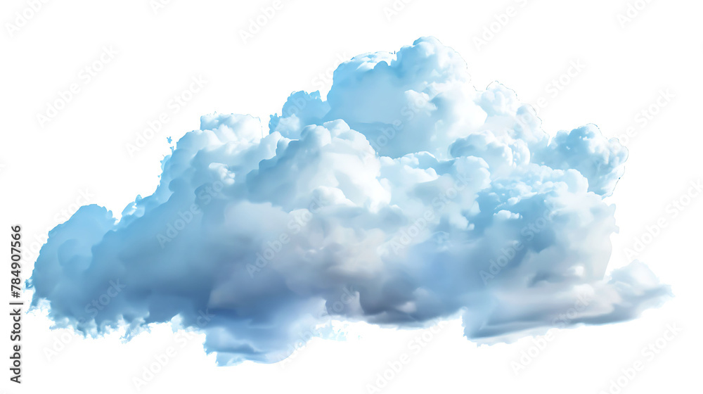 single bright cloud in detailed illustration isolated on white background single bright cloud in detailed illustration isolated on white background