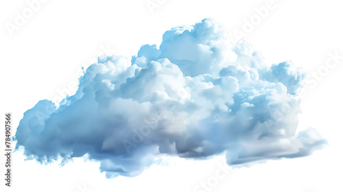 single bright cloud in detailed illustration isolated on white background