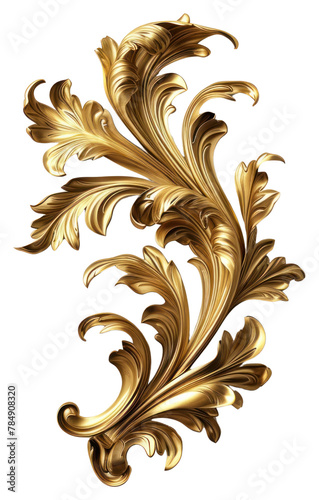 PNG A baroque leaf gold jewelry pattern photo