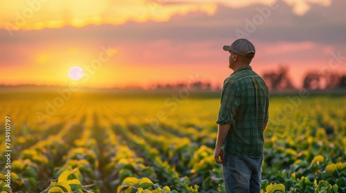 Farmer Seeking Crop Insurance Guidance to Safeguard Against Unpredictable Weather Conditions in Rural Landscape photo