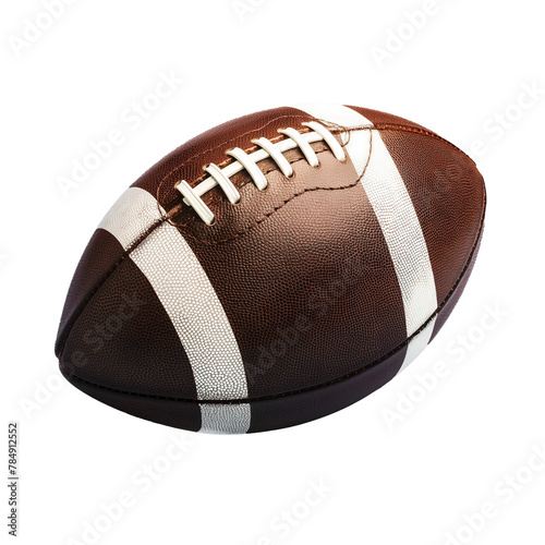 American football isolated on a white background, rugby ball