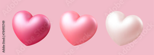 3D Festive Mother's day template. Giant heart surrounded by roses and gift on light pink background.