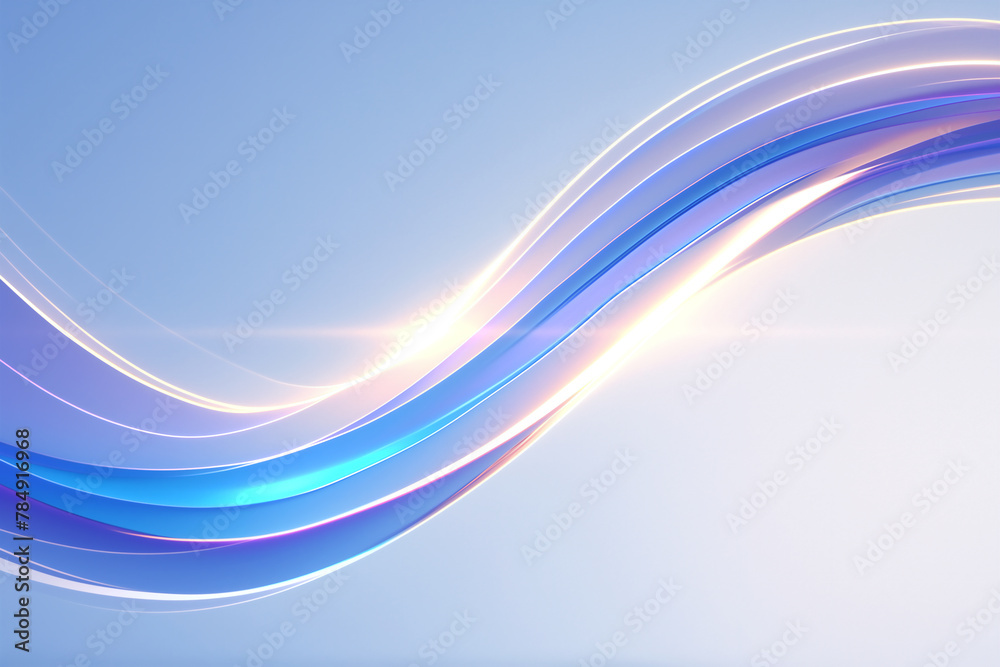 Fototapeta premium キラキラ輝く波のようなクリアな線のアブストラクトのハーモニー背景