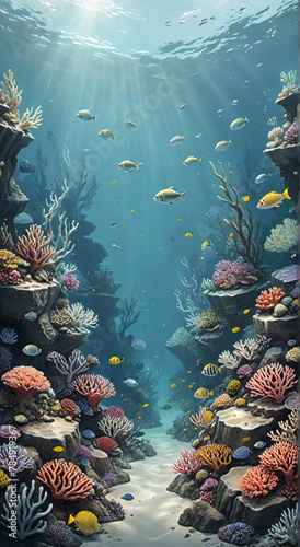 coral reef and fish  phone wallpaper 