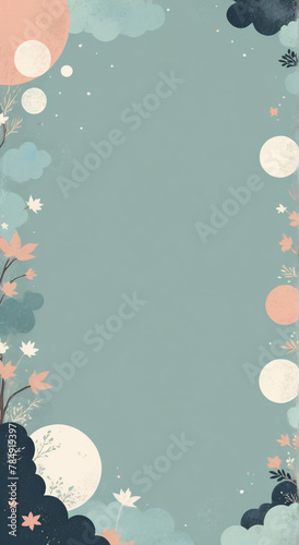 background with frame and flowers  phone wallpaper 