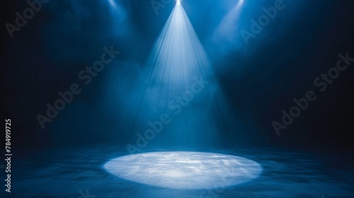 Artistic performances stage light background with spotlight illuminated the stage for contemporary dance. Empty stage with monochromatic colors and lighting design. Entertainment show photo