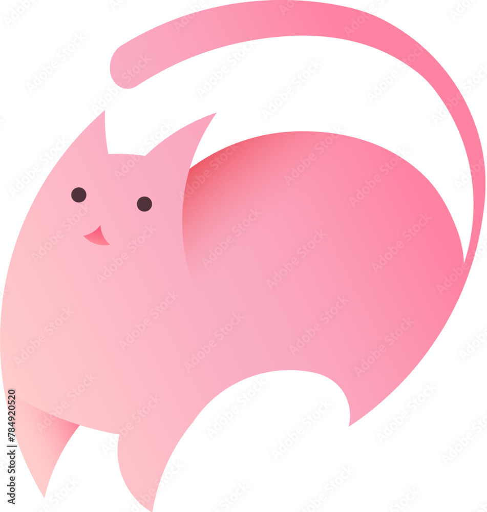 Fototapeta premium Pink kitty illustration