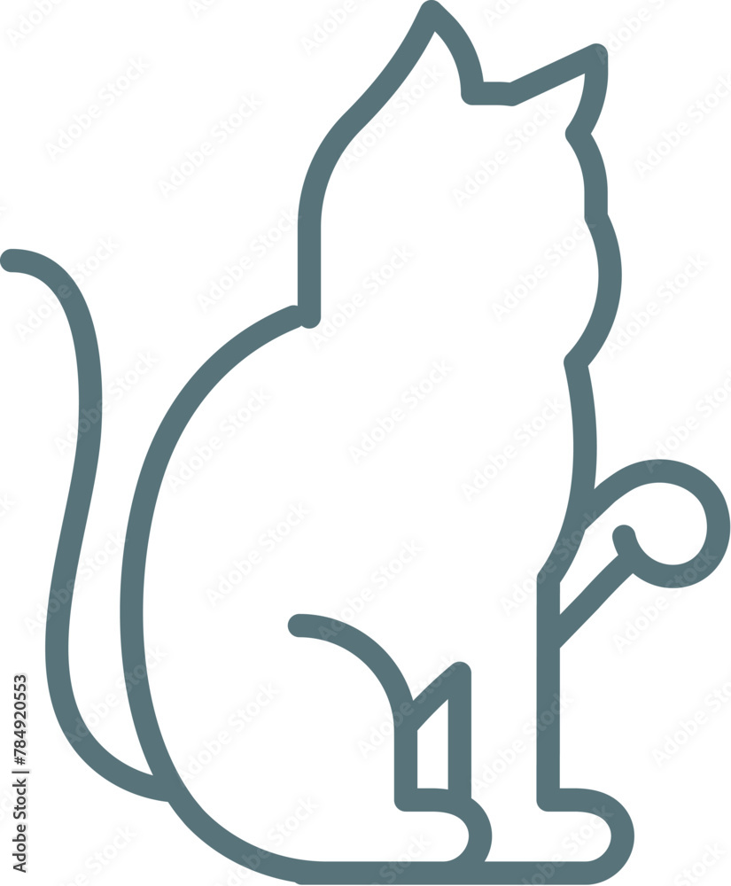 Minimalist one line drawing cat sitting Minimalist one line drawing cat sitting