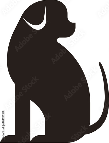 Silhouette of dog backside view