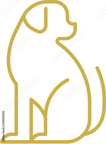 Minimalist one line drawing dog sitting