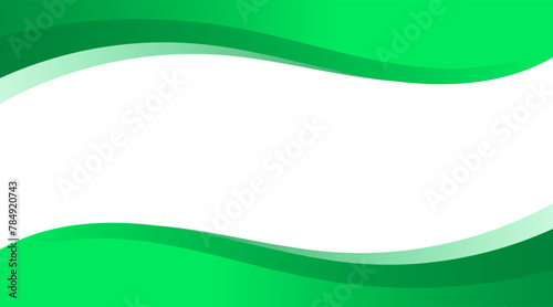 Abstract business banner background with green modern curve. Vector illustration