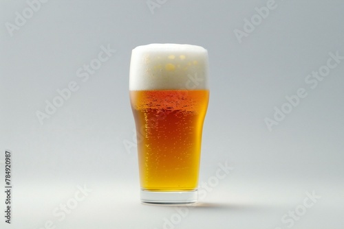 Glass of beer on a white background,  Close up,  Isolated