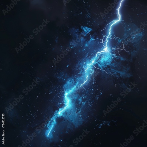 Electrifying Moments  Neon Flash and Bluish Spark of Lightning