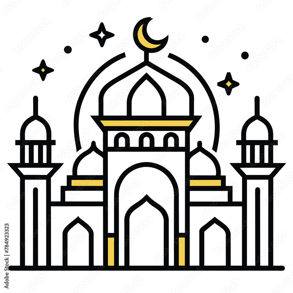 Beautiful Islamic Mosque Background | Mosque With Outlines | Islamic Background | Ramadhan Background