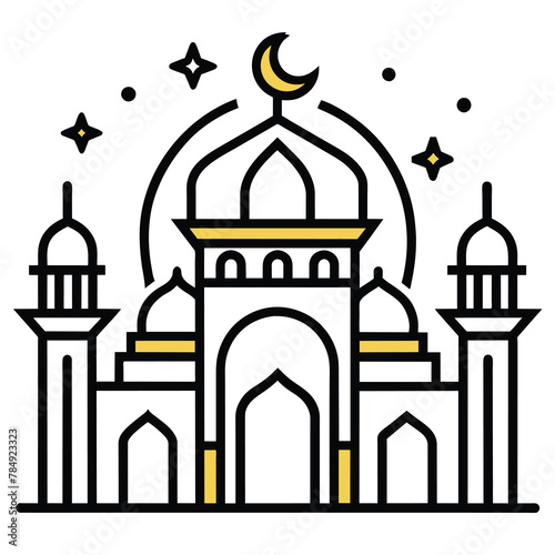 Beautiful Islamic Mosque Background | Mosque With Outlines | Islamic Background | Ramadhan Background