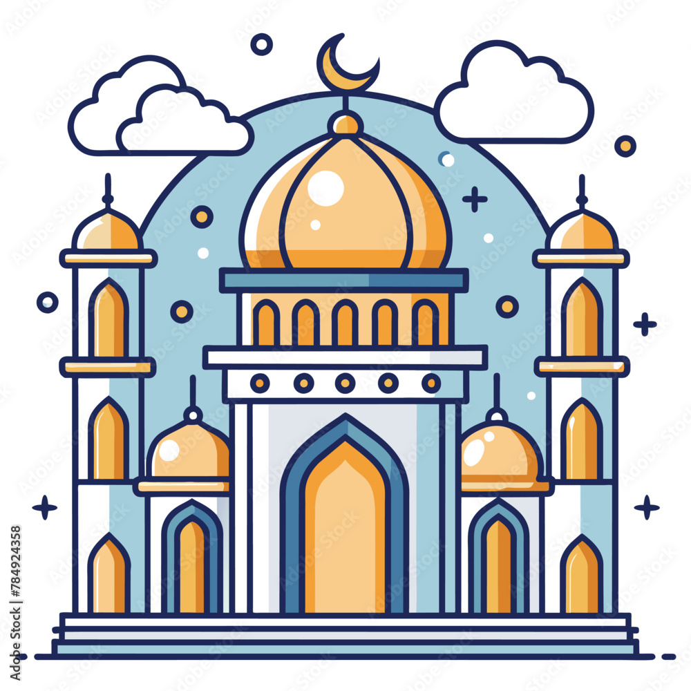 Beautiful Islamic Mosque Background | Mosque With Outlines | Islamic Background | Ramadhan Background