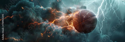 Thunderous Basketball Wallpaper with Dramatic Lighting and Energy