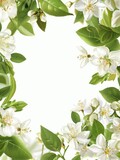 Elegant Jasmine Floral Frame with Blank Space for Text