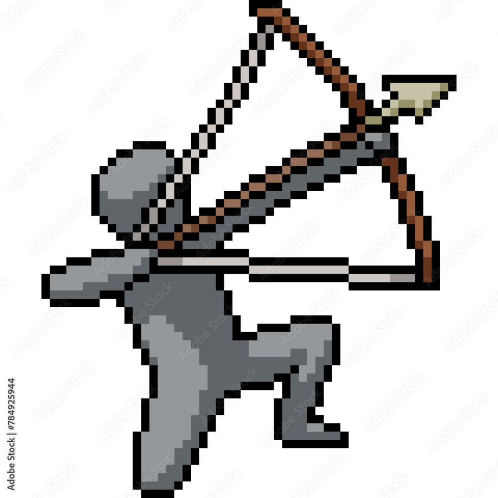 Fototapeta premium pixel art of bow weapon aim