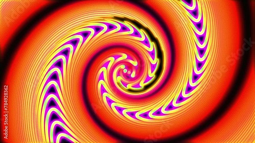 red, orange pink color Minimal spiral in infinite rotation. Abstract background. Dizzy concentric pattern. Backdrop for event, party, carnival, celebration, anniversary or other. Seamless loop animati photo