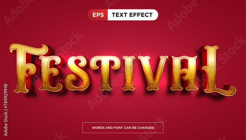 Golden circus text effect, editable luxury and rich text style