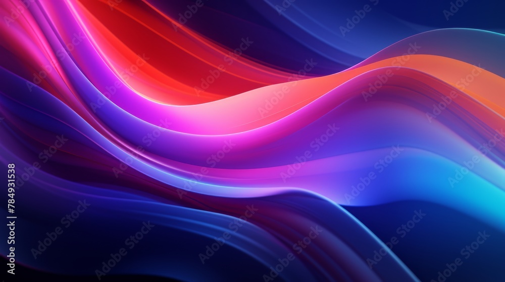 Fototapeta premium Generative AI Electric and vibrant gradients overlapping to create an abstract and lively scene.