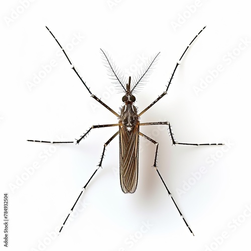 a African malaria mosquito on white Background, 