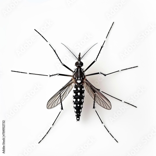 a Asian tiger mosquito on white Background, 