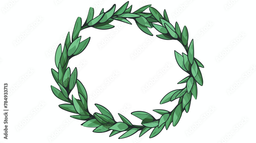 Wreath leaves ornament icon vector illustration gra