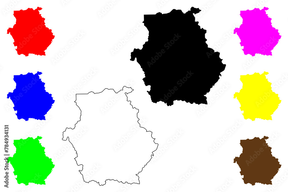 Fototapeta premium Western Macedonia Region (Greece, Hellenic Republic, Hellas) map vector illustration, scribble sketch Western Macedonia map