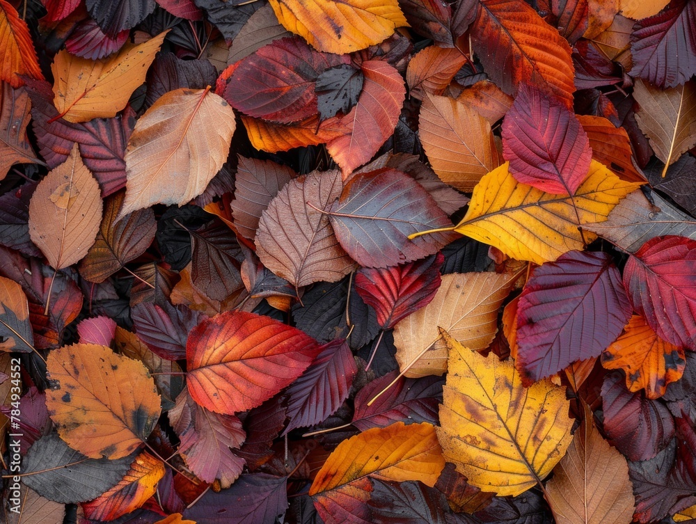 Detailed image of autumn leaves on the forest floor, offering a rich tapestry of colors and textures for a seasonal background, AI Generative Detailed image of autumn leaves on the forest floor, offering a rich tapestry of colors and textures for a seasonal background, AI Generative