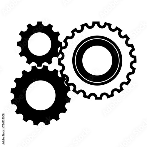 Gear machine icon vector black