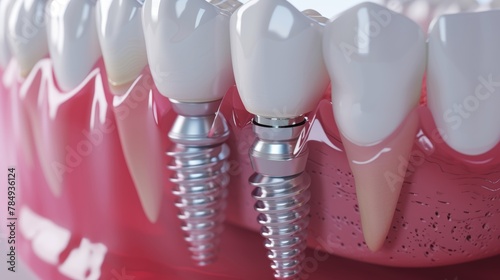 Teeth implants with metal