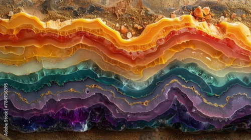 Multicolored Stone Layer Fragments. Colorful fragments of natural stone layers.