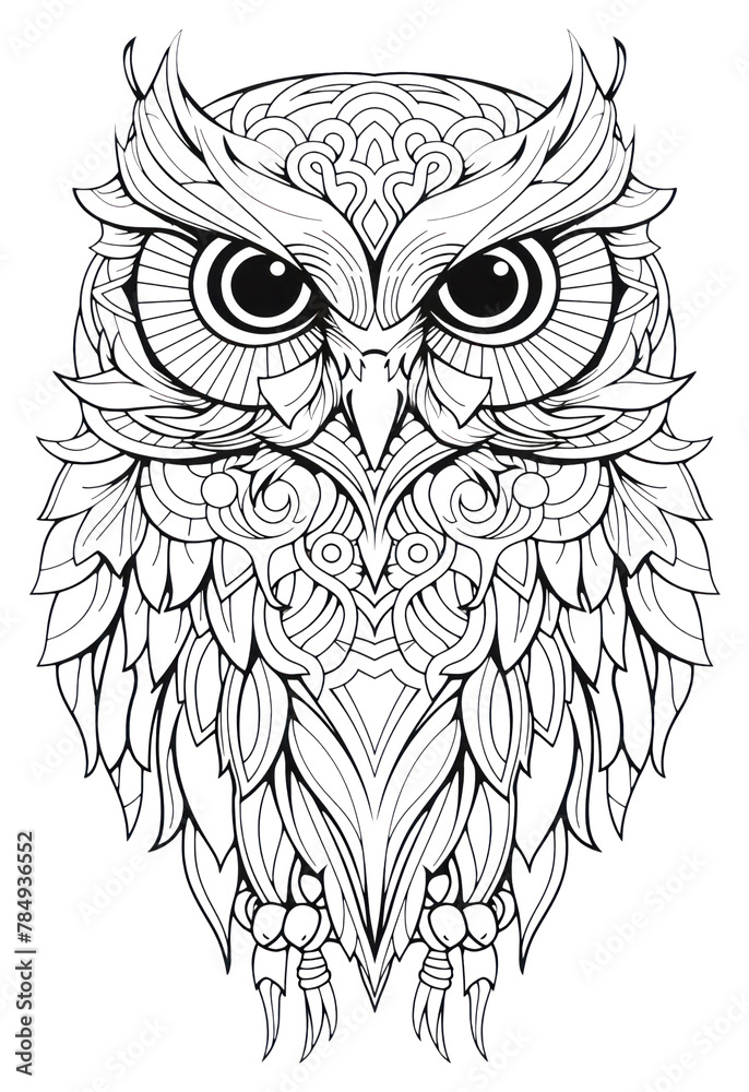 Obraz premium PNG Owl sketch doodle drawing