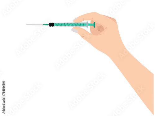 Vaccine in doctor's hand on white background.