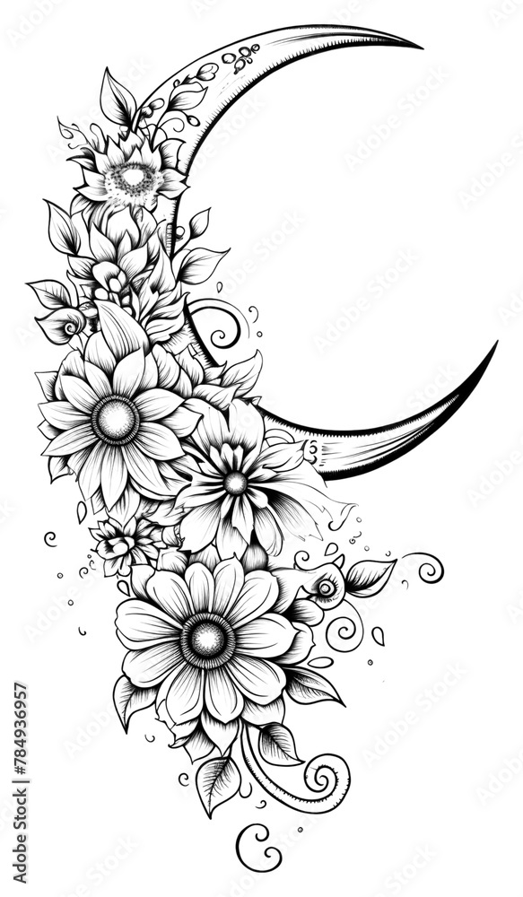 PNG Half moon sketch pattern drawing PNG Half moon sketch pattern drawing