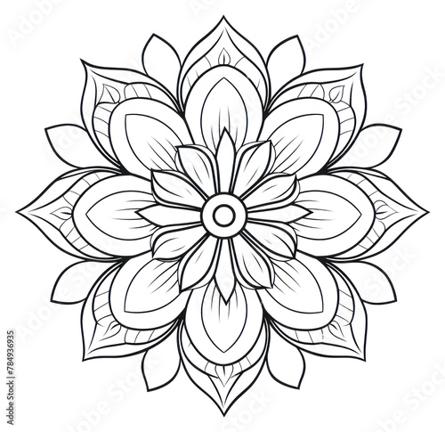 PNG Flower sketch pattern drawing
