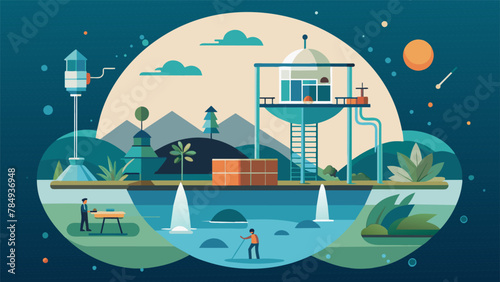 In our selfsustaining space colony every drop of water is precious. The purification systems work tirelessly to cleanse and filter both human