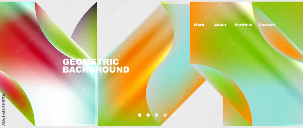 A vibrant display of colorful geometric waves, circles, and rectangles on a white background. The liquidlike pattern creates a mesmerizing art with tints and shades of electric blue A vibrant display of colorful geometric waves, circles, and rectangles on a white background. The liquidlike pattern creates a mesmerizing art with tints and shades of electric blue