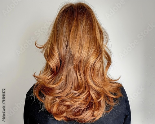 trendy hairstyle light brown season summerspring 2024, light monochrome background