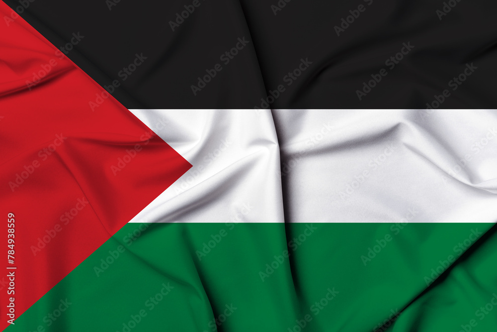 Beautifully waving and striped Palestine flag, flag background texture with vibrant colors and fabric background Beautifully waving and striped Palestine flag, flag background texture with vibrant colors and fabric background