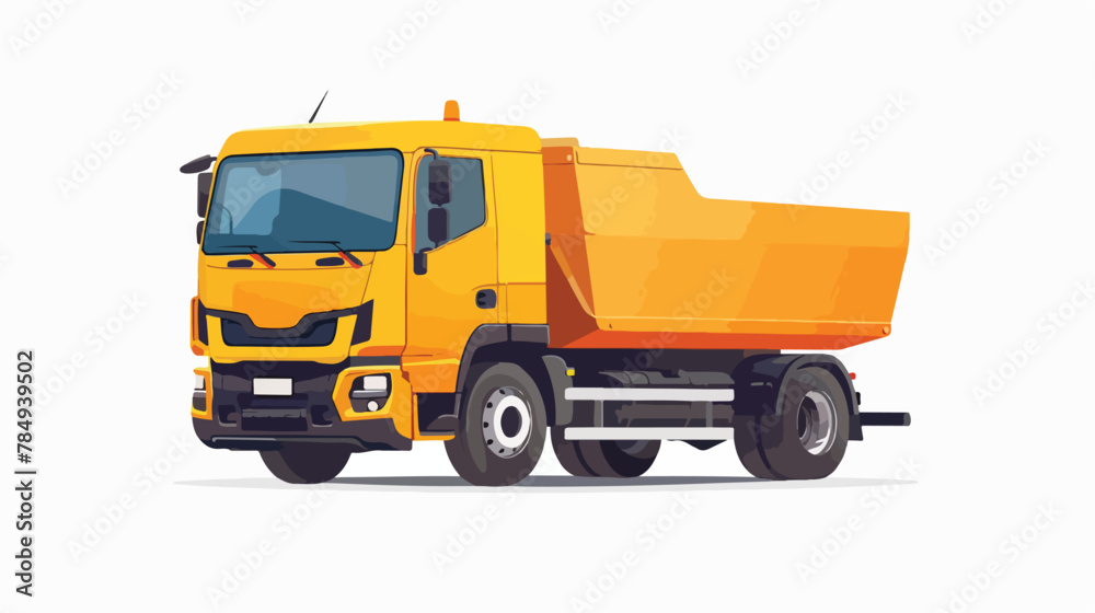Yellow truck without a trailer on a white background
