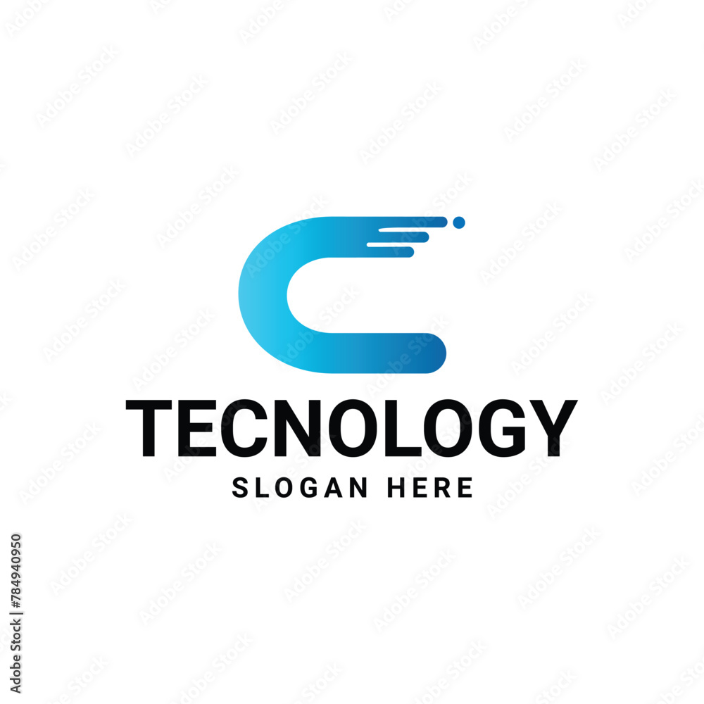 Letter C Design Vector In Blue Gradient stock illustration Letter C Design Vector In Blue Gradient stock illustration