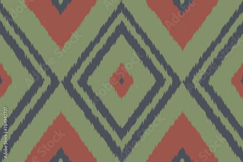 Fabric ethnic tribal pattern art. Ethnic ikat seamless pattern. American and Mexican style. Design for background, wallpaper, illustration, fabric, clothing, carpet, textile, batik, embroidery.