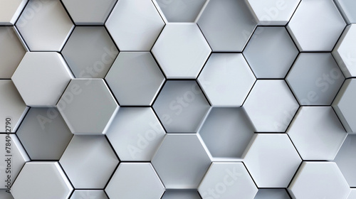 Gradient hexagon backdrop in grayscale for modern aesthetics.
