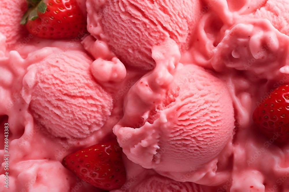 Strawberry ice cream texture background Strawberry ice cream texture background